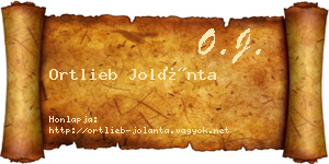 Ortlieb Jolánta névjegykártya